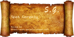 Spet Gergely névjegykártya